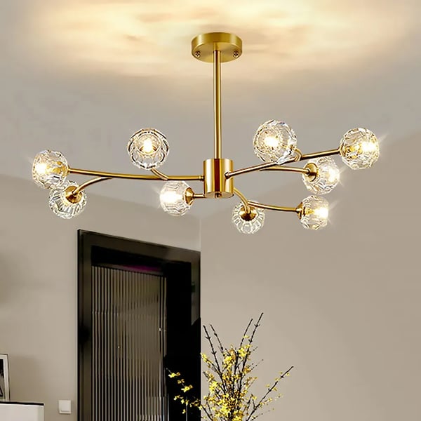 Brass Sputnik Chandelier with K9 Crystals