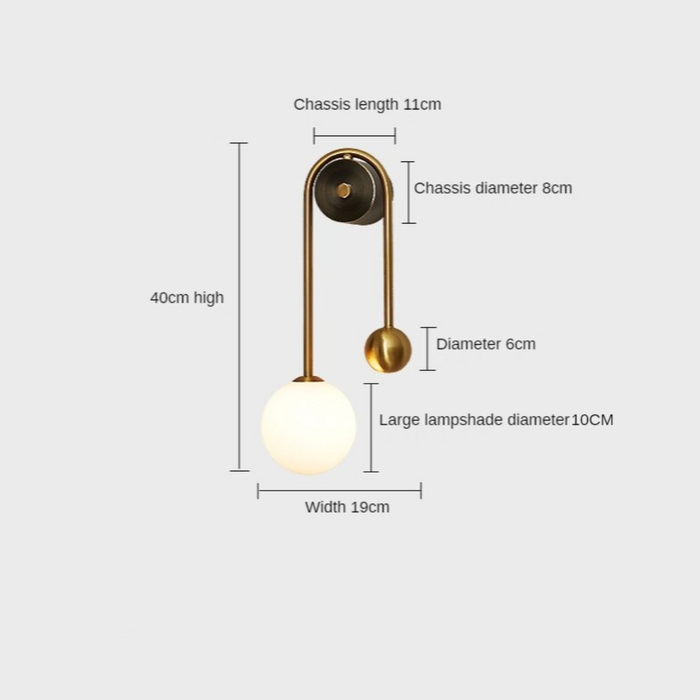 Radiant Elegance: Nordic-Designed Brass Wall Light with Opal Glass – Minimalistic Beauty for Any Space!