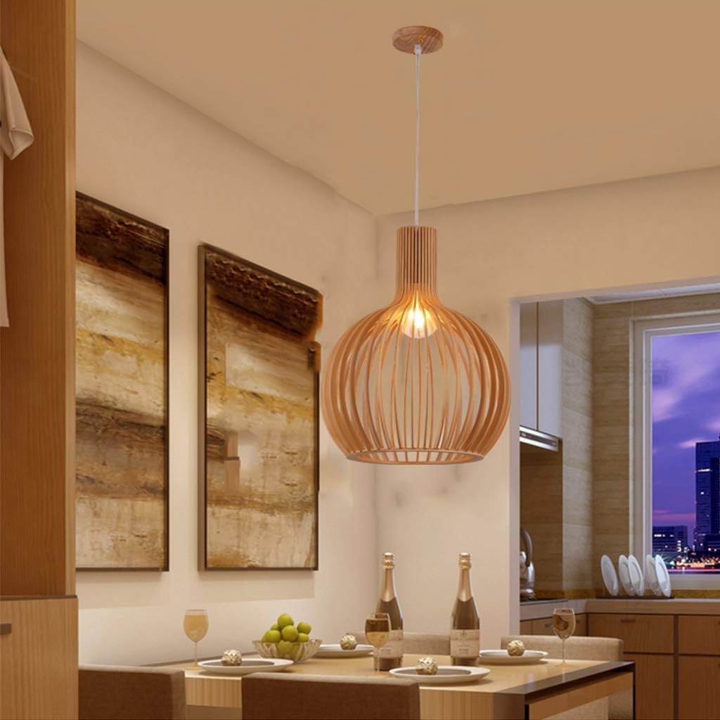 Joy- Natural Bamboo Rattan Pendant Lamp - Handmade E27 Hanging Light