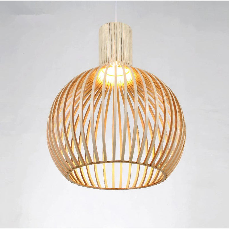 Joy- Natural Bamboo Rattan Pendant Lamp - Handmade E27 Hanging Light