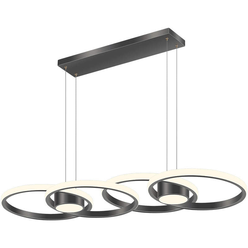 Dimmable 3-Ring Pendant Light | Modern LED Fixture with Remote Control | Adjustable Lighting for Kitchen, Dining, Living Room | Stylish Design, 3 Color Temperatures