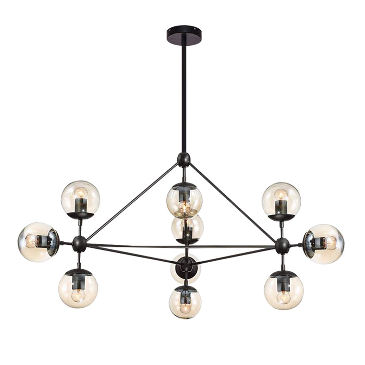 Illuminate Your Space in Style: Contemporary Glass Globe Chandelier with Adjustable Elegance for Effortless Modern Ambiance