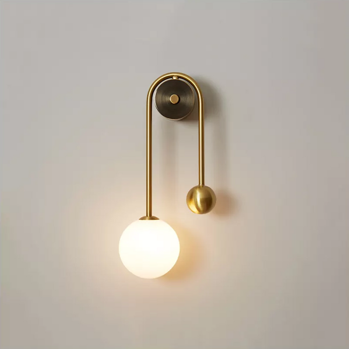 Radiant Elegance: Nordic-Designed Brass Wall Light with Opal Glass – Minimalistic Beauty for Any Space!