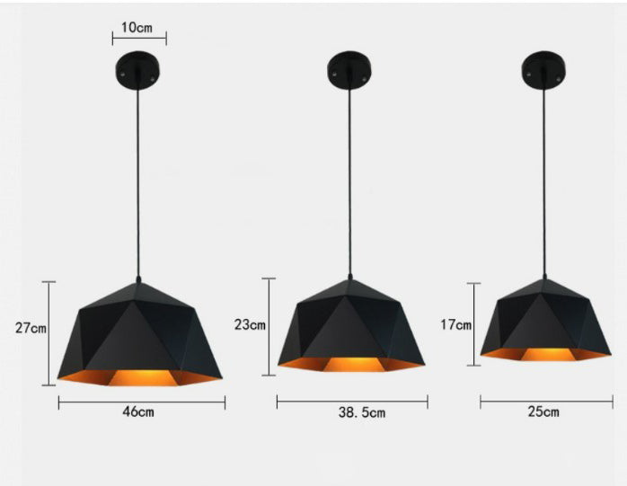 Sparkling GemGlow: Exquisite Industrial Pendant Light with a Unique Prism Shape