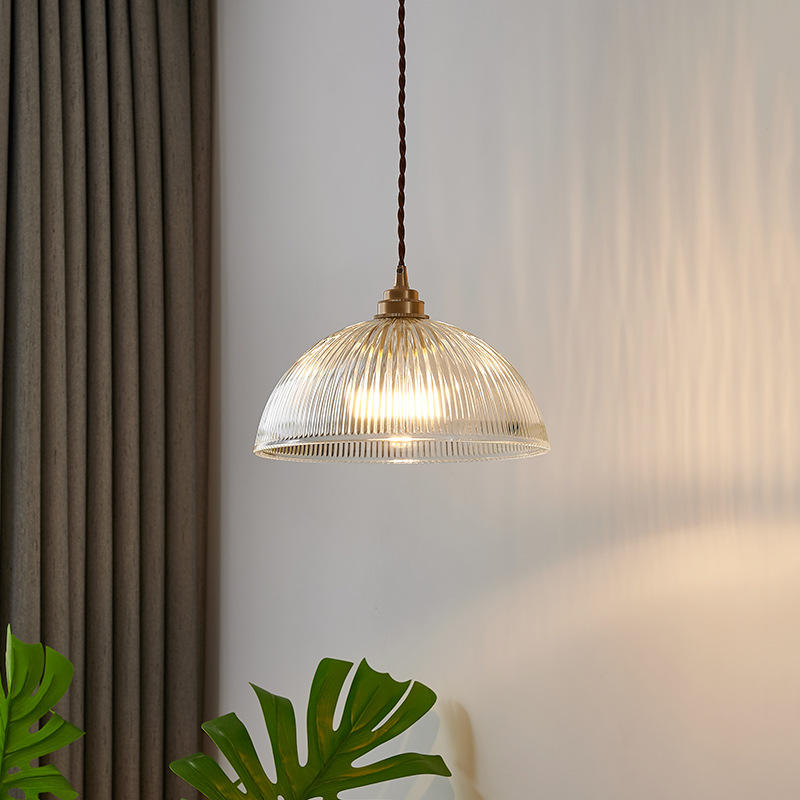 Textured Glass Dome Pendant Light