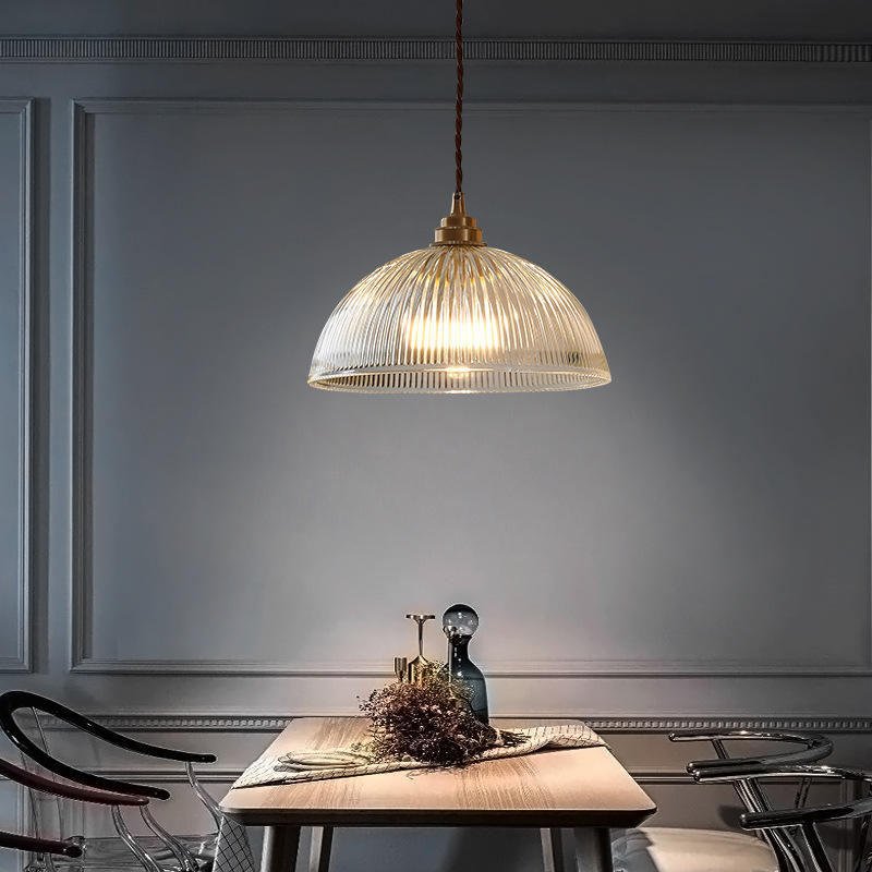 Textured Glass Dome Pendant Light