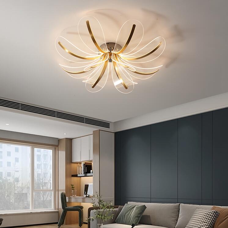 Flower-Shaped LED Ceiling Light | Acrylic & Aluminium | Bedroom, Living Room, Hallway