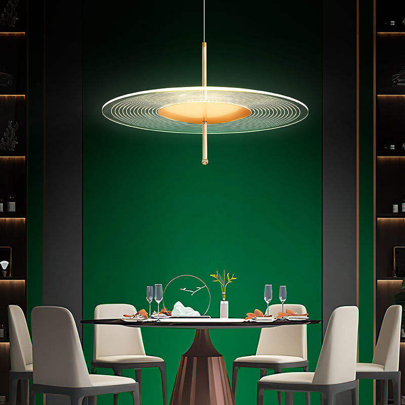 Versatile LED Round Disc Brass and Acrylic Pendant Light - Elevate Your Space with Style and Functionality