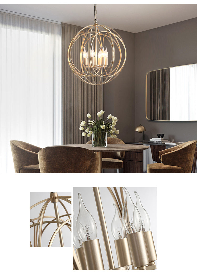 Post-Modern LED Hanging Cage Lamp Chandelier: Contemporary Lighting Fixture for Stylish Ambiance