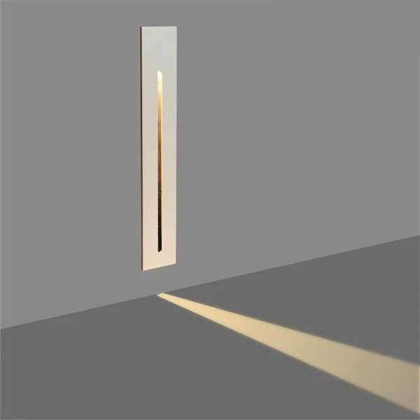 Sleek Vertical LED Induction Step Lamp - Stylish Stairway Illumination in White, Silver, and Black