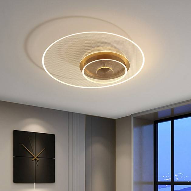 Elegant LED Indoor Ceiling Light with Dual Illumination and Textured Acrylic Glass