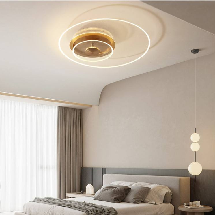 Elegant LED Indoor Ceiling Light with Dual Illumination and Textured Acrylic Glass