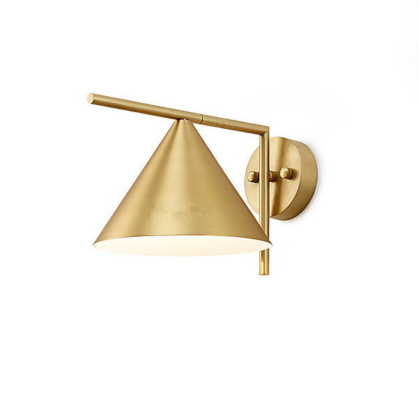 Minimalist Marvel: Clear-Cut Lines, Polished Gold Brass Circular Wall Lamp for Stylish Illumination