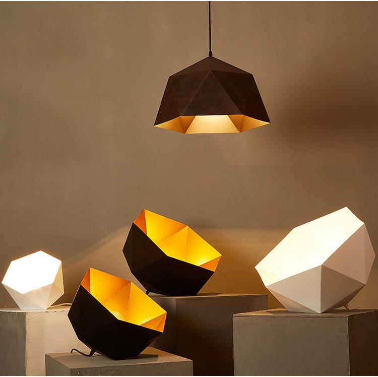 Sparkling GemGlow: Exquisite Industrial Pendant Light with a Unique Prism Shape