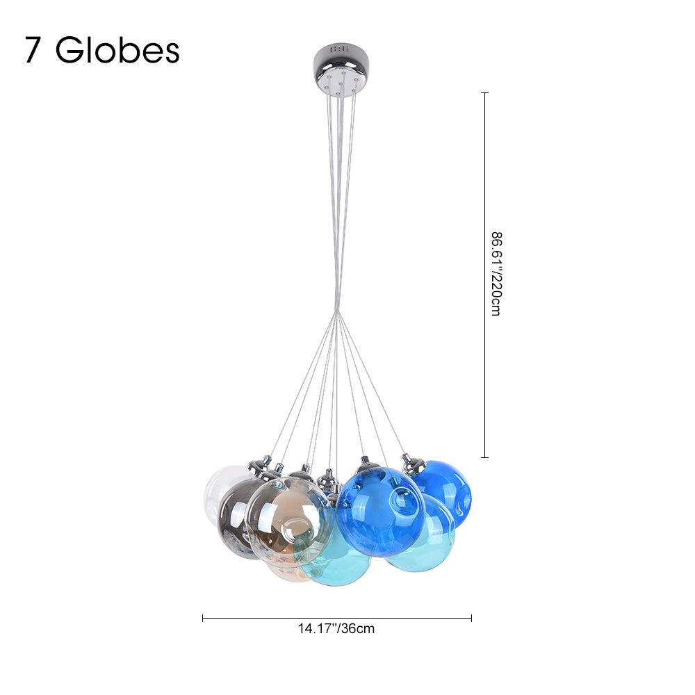 Whimsical Multicolor Bubble Chandelier: Versatile, Sloped Ceiling Compatible, Easy Installation, LED, Customizable Sizes