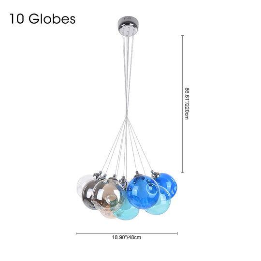 Whimsical Multicolor Bubble Chandelier: Versatile, Sloped Ceiling Compatible, Easy Installation, LED, Customizable Sizes