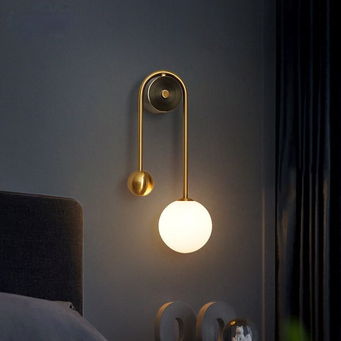 Radiant Elegance: Nordic-Designed Brass Wall Light with Opal Glass – Minimalistic Beauty for Any Space!
