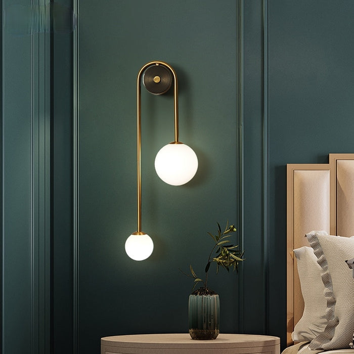 Radiant Elegance: Nordic-Designed Brass Wall Light with Opal Glass – Minimalistic Beauty for Any Space!