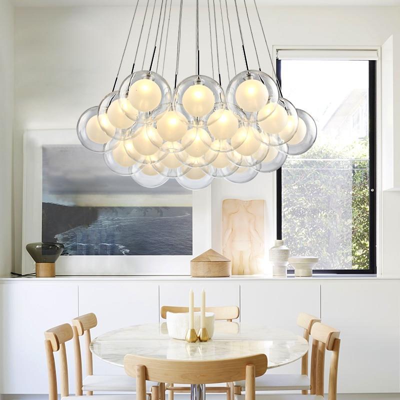 Customizable Elegance: Transparent Mason Jar Bubble Ball Chandelier for Modern Homes - Personalized Size, Color, and Style Options