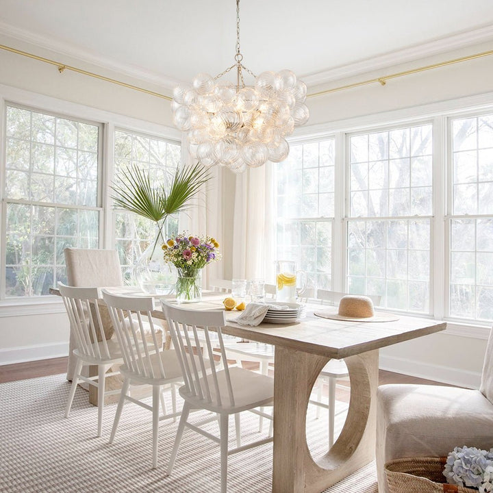 ARTY SWIRLED GLASS CLUSTER BUBBLE CHANDELIER