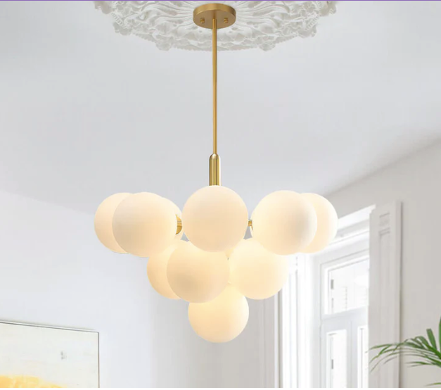 Bubble Bliss Elegance: Illuminate Your Space with the 13-Globe Frosted  Bubble Chandelier - Modern Opulence, Adjustable, several Sizes!
