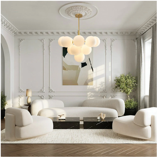 Bubble Bliss Elegance: Illuminate Your Space with the 13-Globe Frosted  Bubble Chandelier - Modern Opulence, Adjustable, several Sizes!