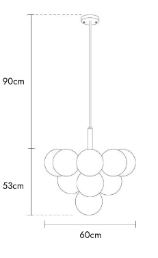 Bubble Bliss Elegance: Illuminate Your Space with the 13-Globe Frosted  Bubble Chandelier - Modern Opulence, Adjustable, several Sizes!