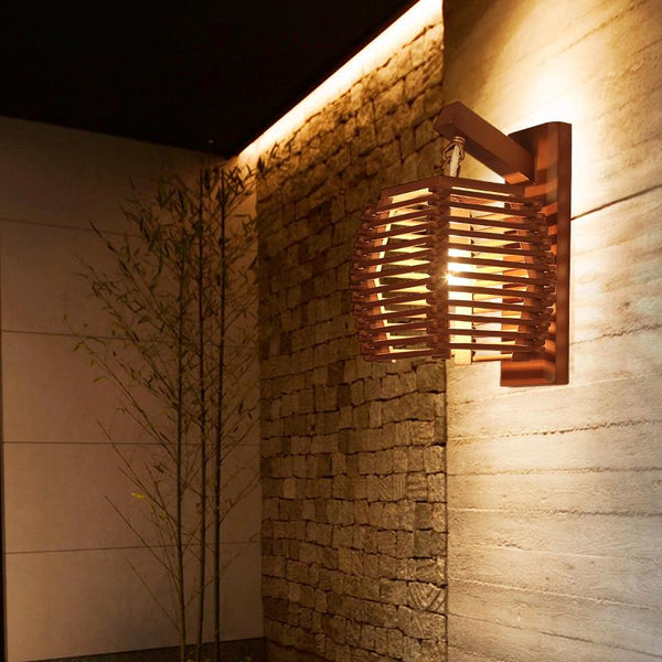 Gracie -Embrace Nature's Warm Glow: Wooden Lantern Lamp