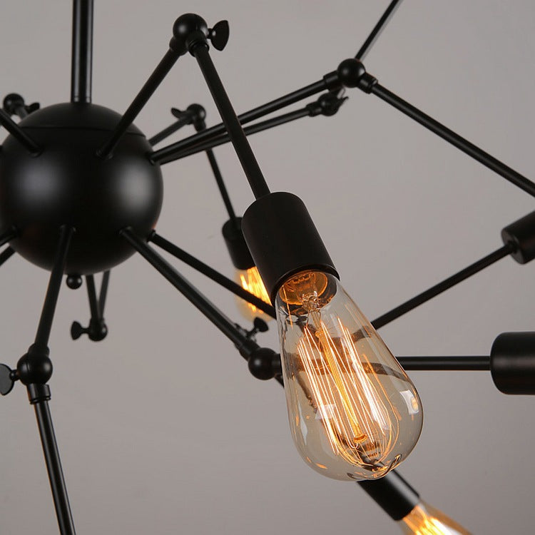 Our Owen Pendant Light is fabulously Elegant and Features 12 Perfectly Balanced Black Steel arms.This Black Ceiling Light is Great for Living Room, Kitchen Bedroom,Dinning Room & Hallway