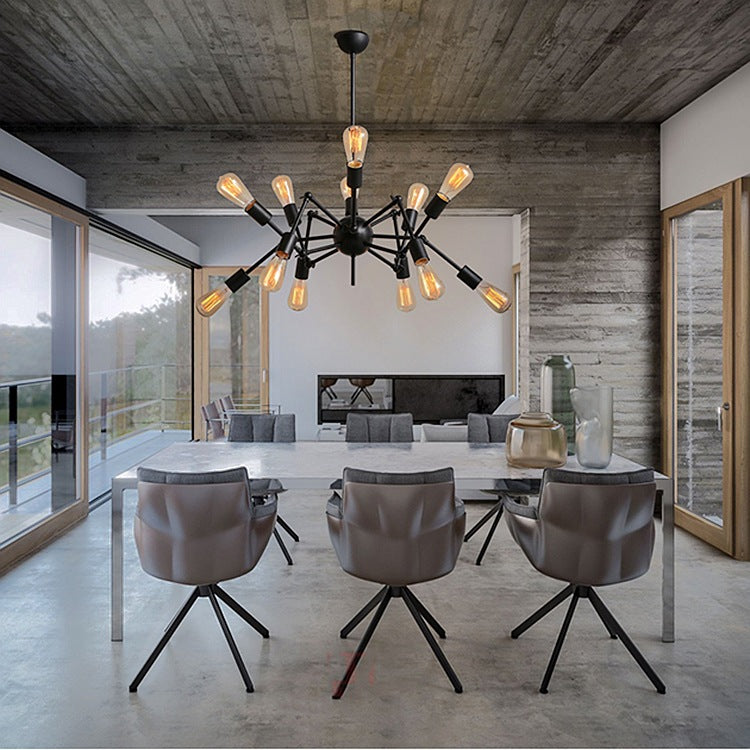 Our Owen Pendant Light is fabulously Elegant and Features 12 Perfectly Balanced Black Steel arms.This Black Ceiling Light is Great for Living Room, Kitchen Bedroom,Dinning Room & Hallway