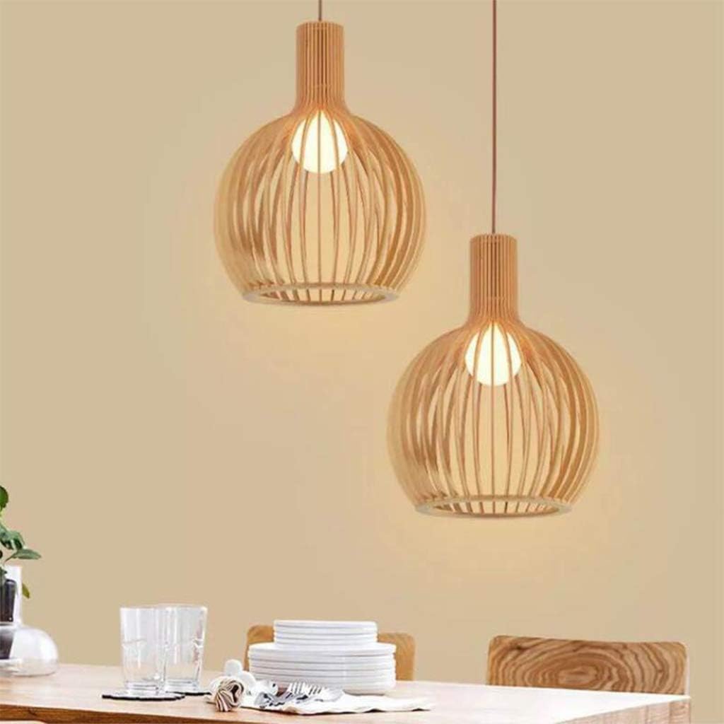 Joy- Natural Bamboo Rattan Pendant Lamp - Handmade E27 Hanging Light