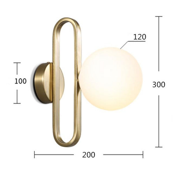 Claude : Frosted Globe Brass Wall Sconce